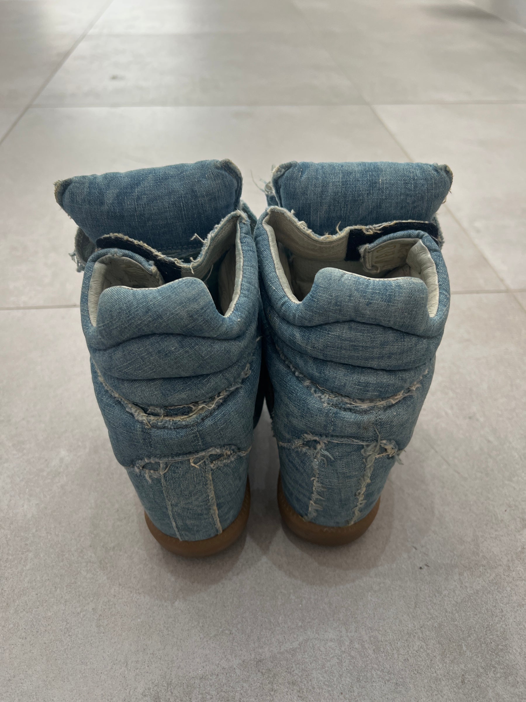Isabel Marant Balesi Velcro Denim Sneaker