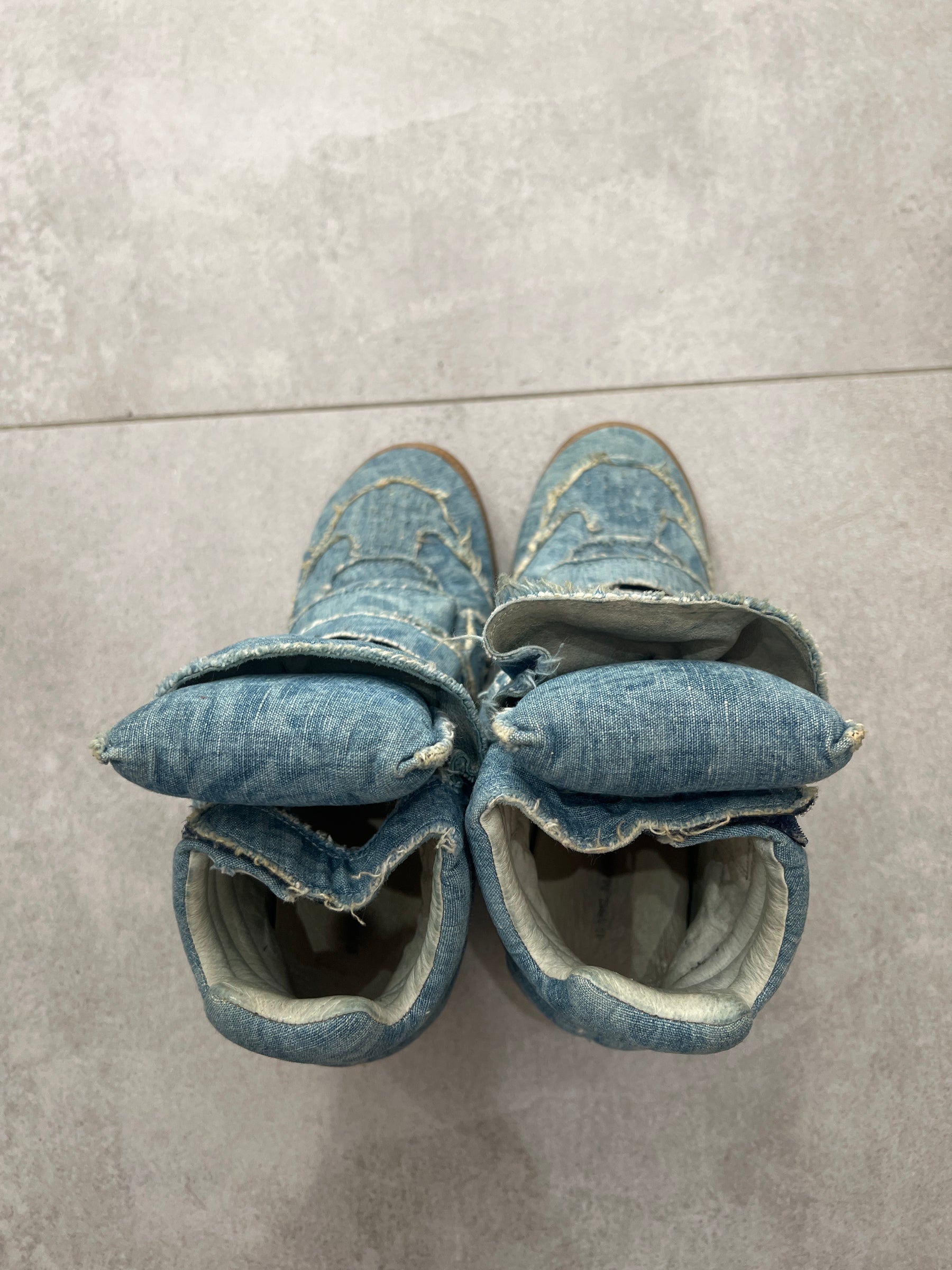 Isabel Marant Balesi Velcro Denim Sneaker