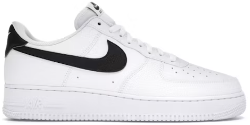 Nike Air Force 1 Low '07 White Black Pebbled Leather