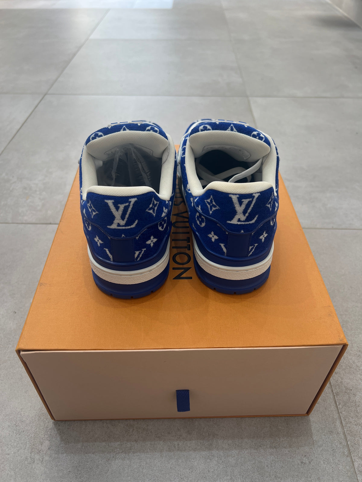 Louis Vuitton Trainer Blue Monogram Textile