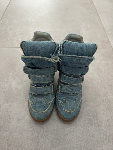 Isabel Marant Balesi Velcro Denim Sneaker