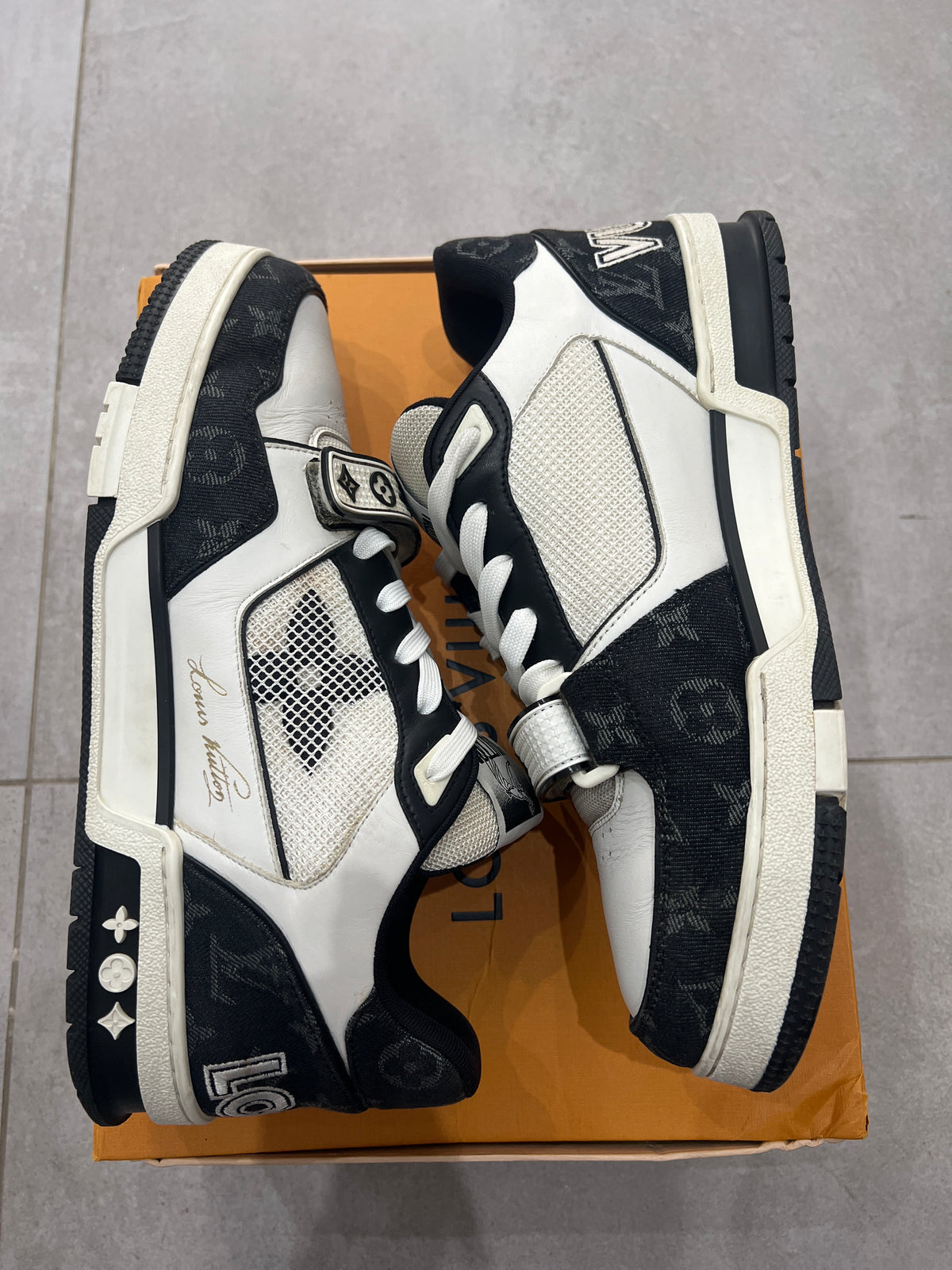Louis Vuitton Trainer Velcro Strap Black Denim
