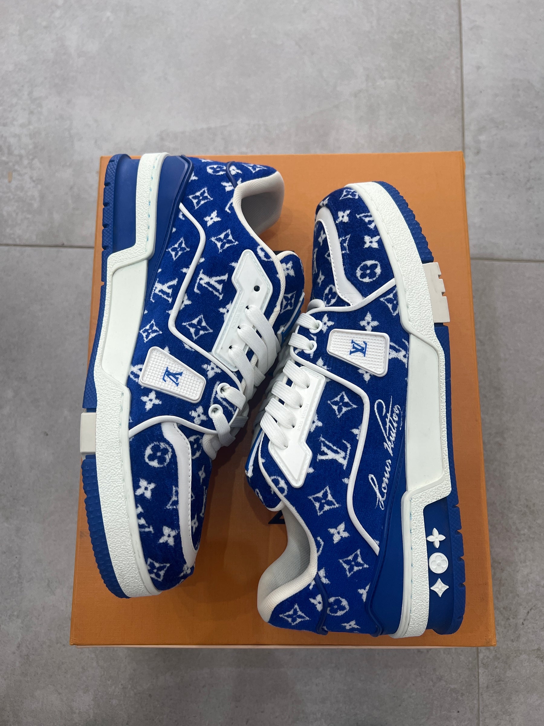 Louis Vuitton Trainer Blue Monogram Textile