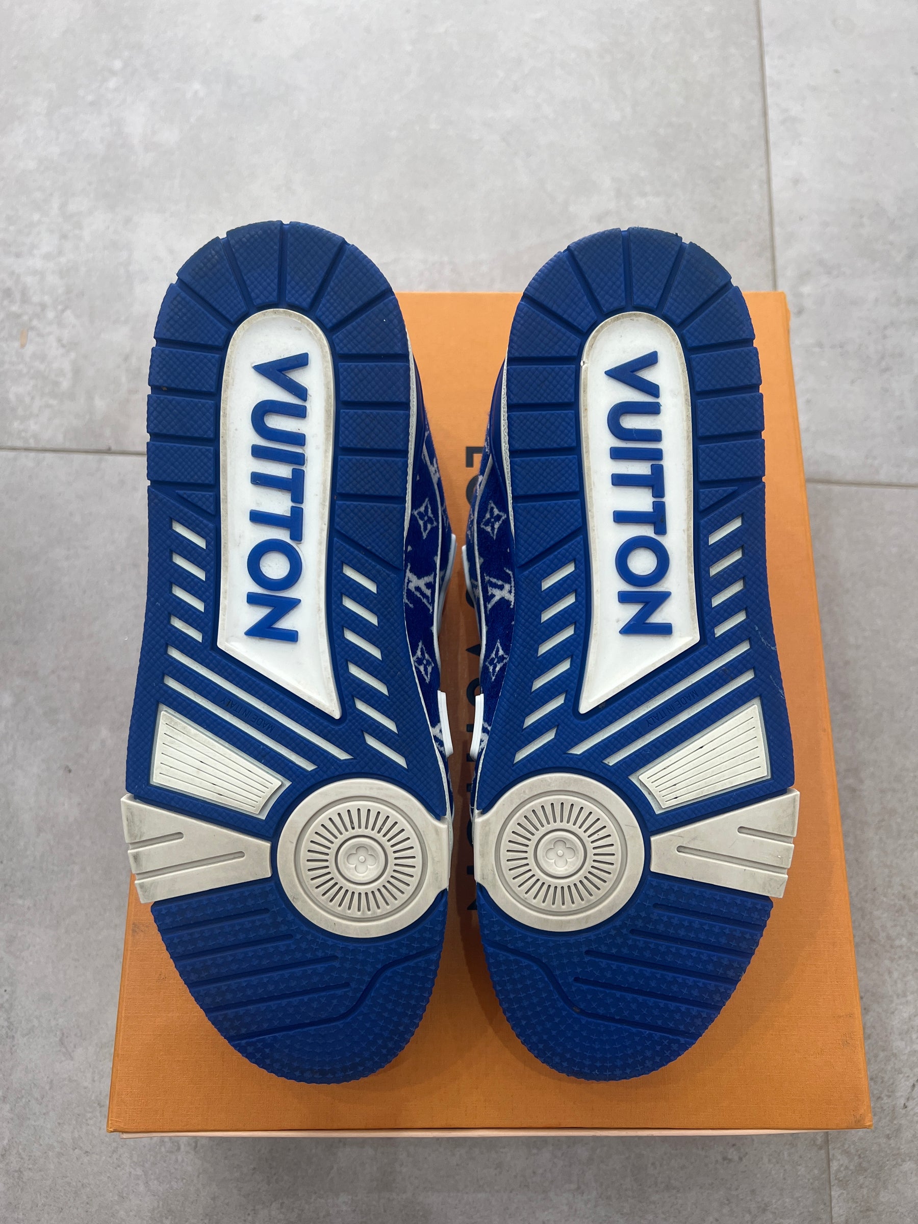Louis Vuitton Trainer Blue Monogram Textile