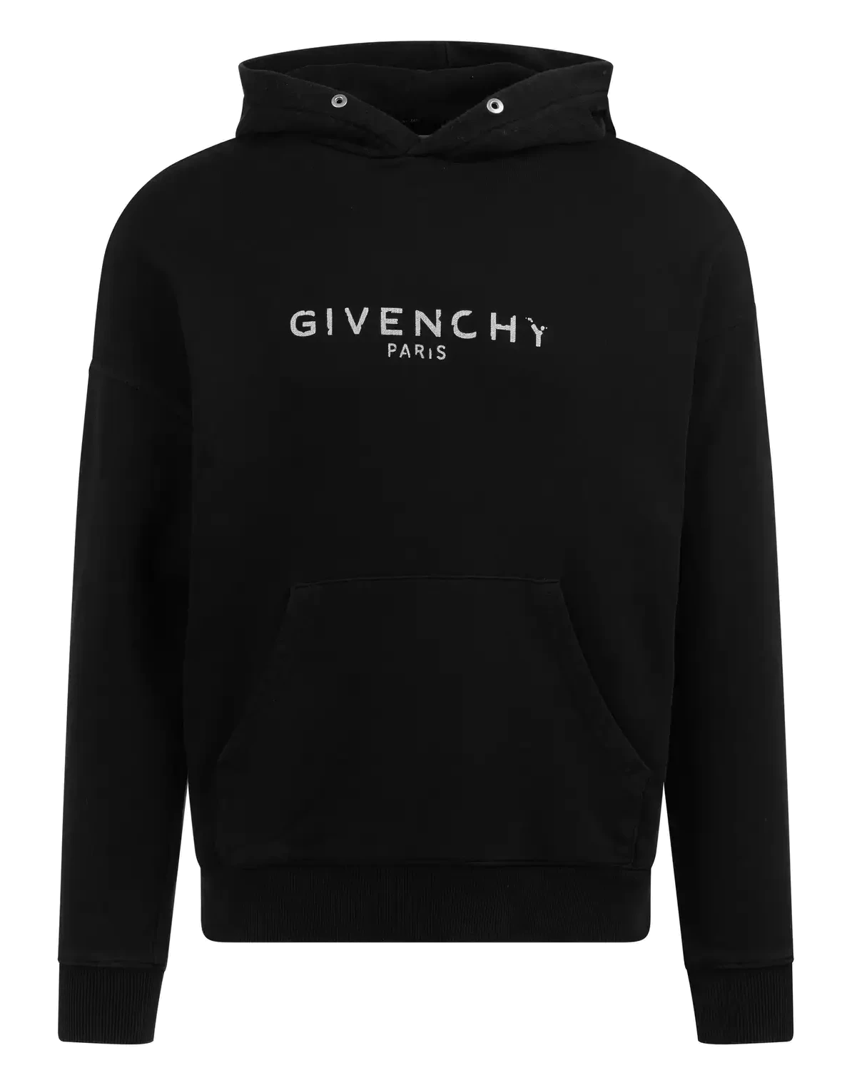 Givenchy Distressed Logo Hoodie Black
