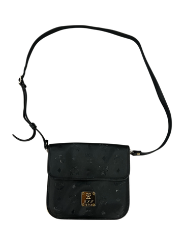 MCM Multi Logo Shoulder Bag Black