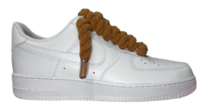Nike Air Force 1 Low White "Brown Rope Laces"