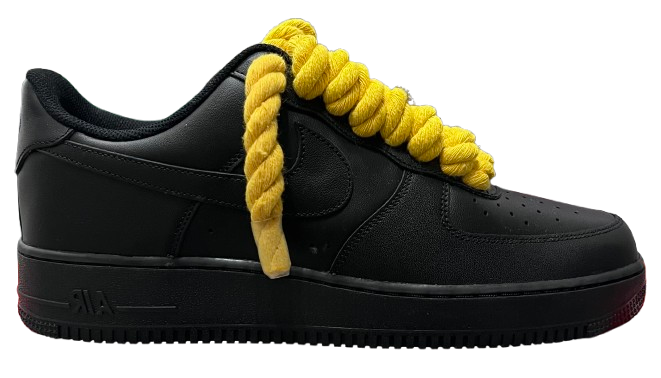 Nike Air Force 1 Low Black "Mustard Rope Laces"