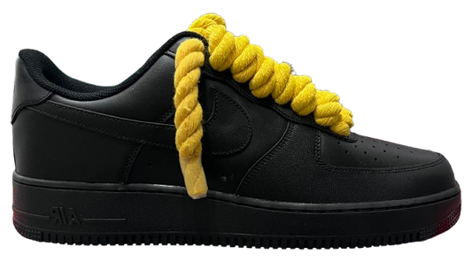 Nike Air Force 1 Low Black "Mustard Rope Laces"