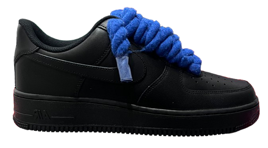 Nike Air Force 1 Low Black "Blue Rope Laces"
