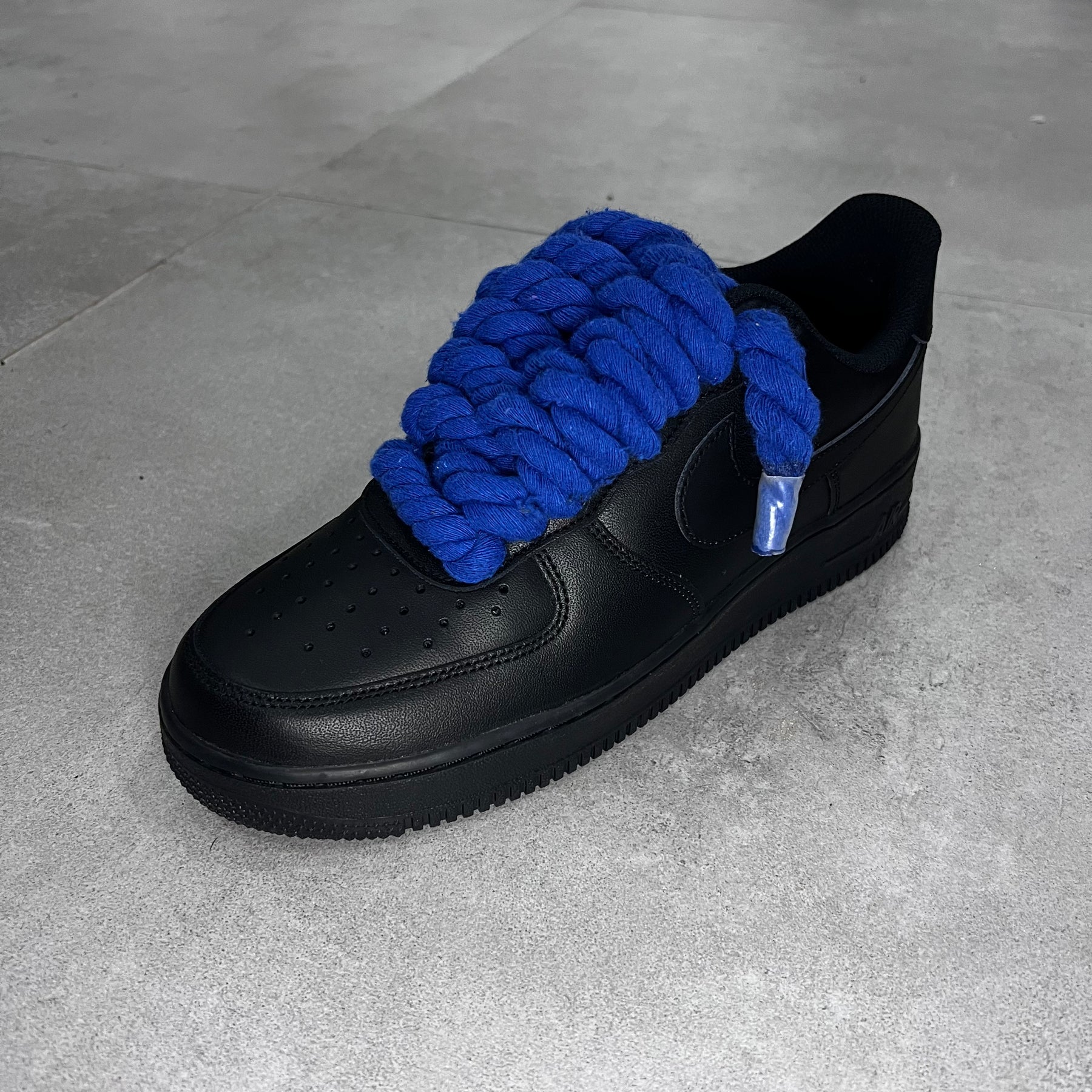 Nike Air Force 1 Low Black "Blue Rope Laces"