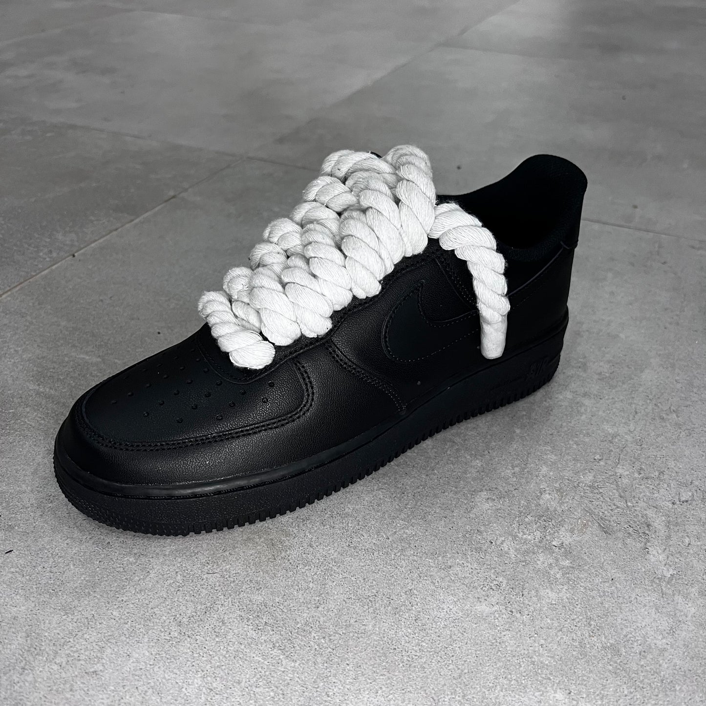 Nike Air Force 1 Low Black "White Rope Laces"