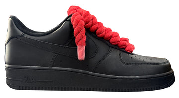 Nike Air Force 1 Low Black "Red Rope Laces"
