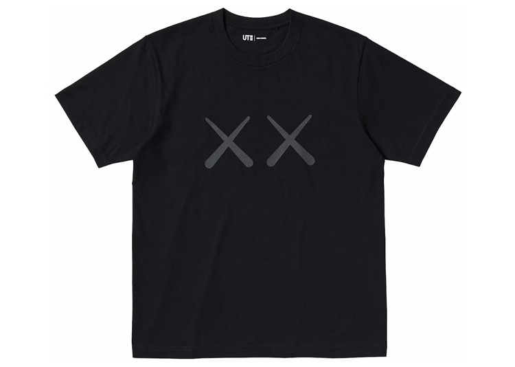 KAWS x Uniqlo Warhol UT Graphic Black Face Print T-shirt