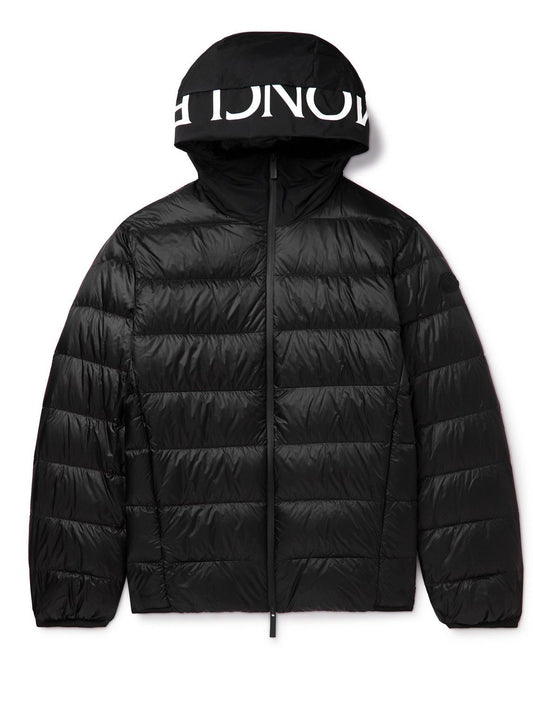 Moncler Provins Shell Hooded Down Jacket Black