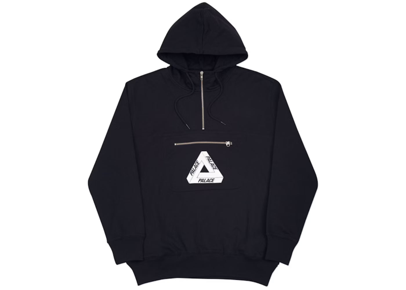 Palace Tri-Ferg Half Zip Hood Black/White