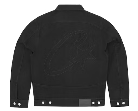 Corteiz C-Star Stitch-Down Denim Jacket Triple Black