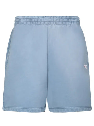 Balenciaga Political Campaign Logo Shorts Faded Blue