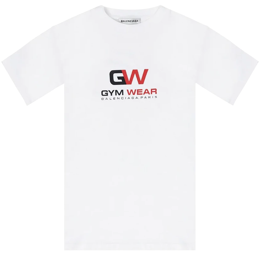 Balenciaga Paris Gym Wear Tee White