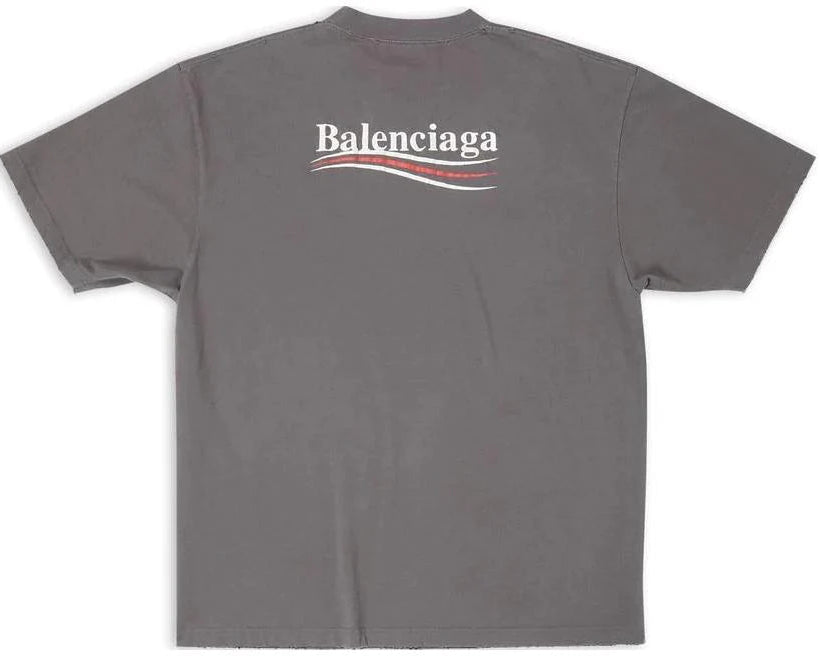 Balenciaga Political Logo Tee Grey