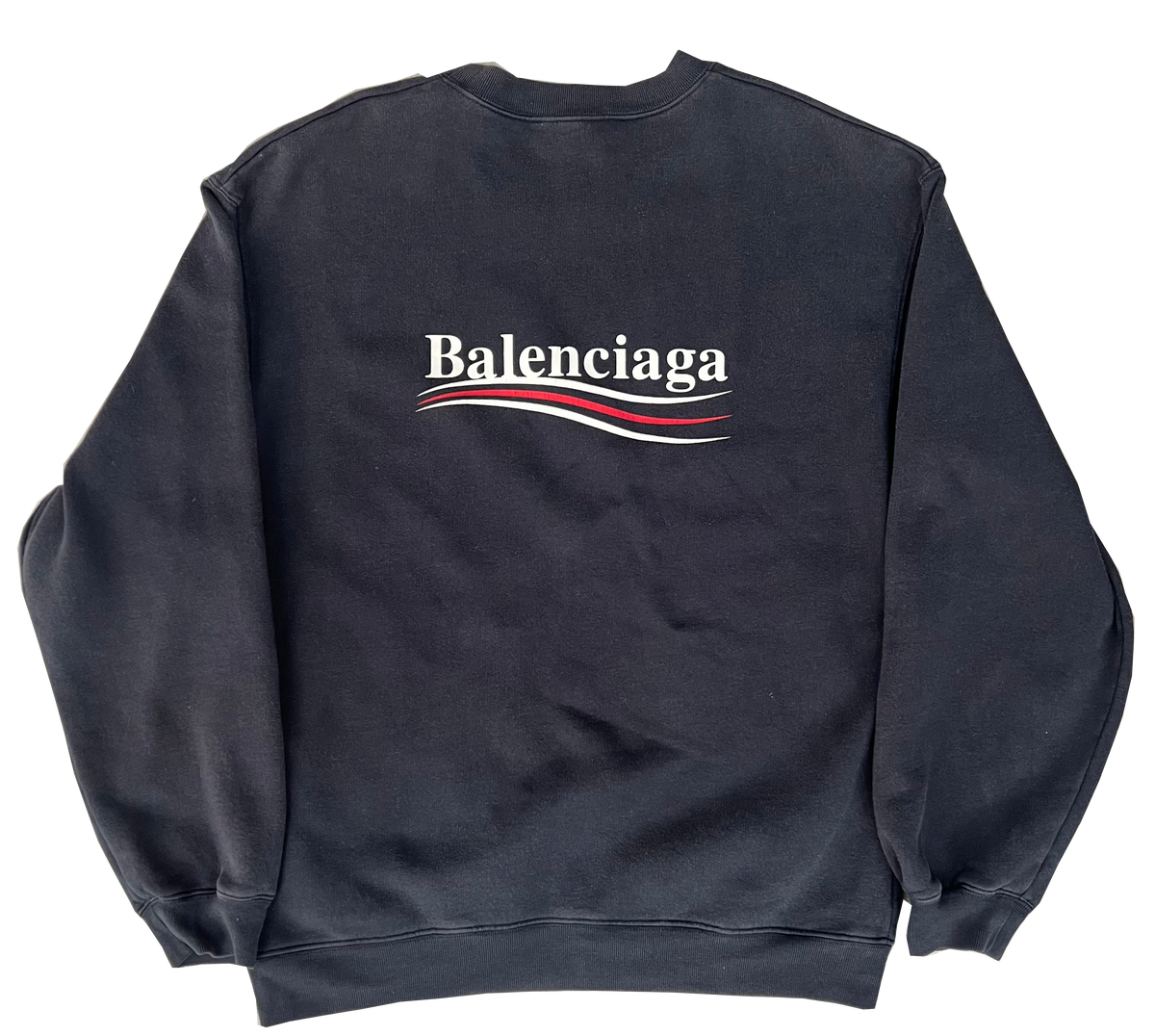 Balenciaga Political Campaign Logo Crewneck Navy