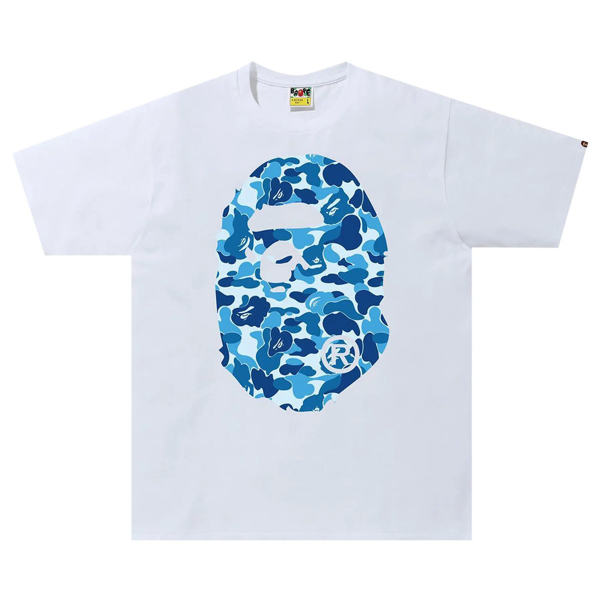 BAPE ABC Camo Big Head By Bathing Ape Tee White/Blue