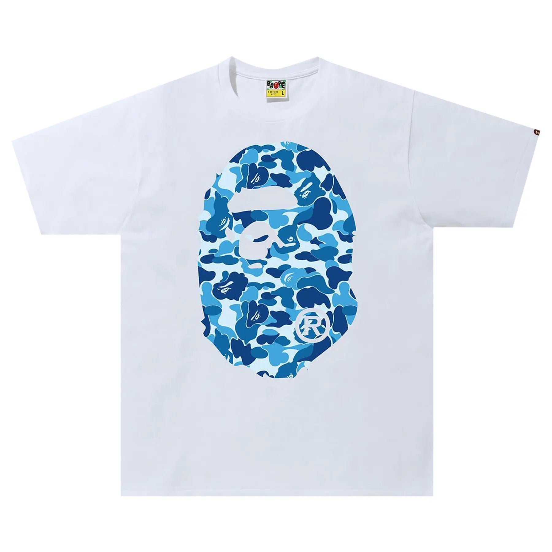 BAPE ABC Camo Big Head By Bathing Ape Tee White/Blue