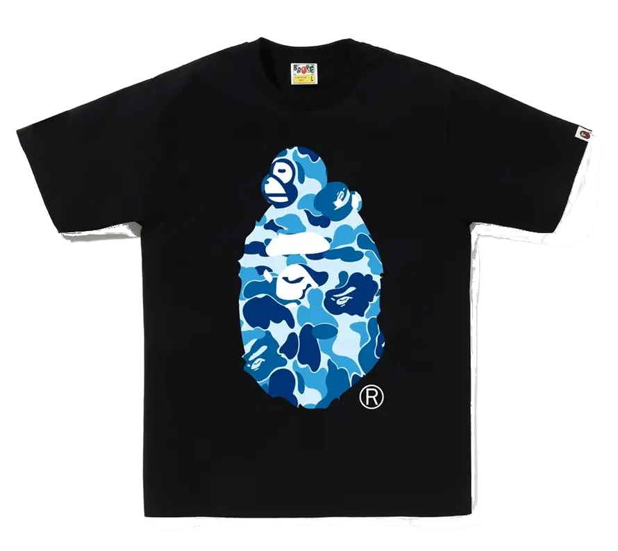 A Bathing Ape / Bape Camo Milo On Big Ape Tee Black/Blue