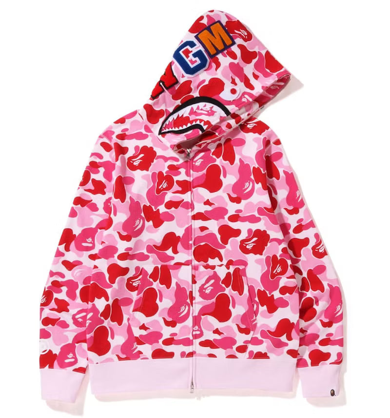 A Bathing Ape Pink Camo Shark Full Zip Hoodie