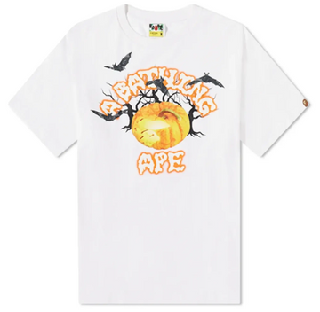 Bape Men's Halloween Jack O' Lantern College T-Shirt White