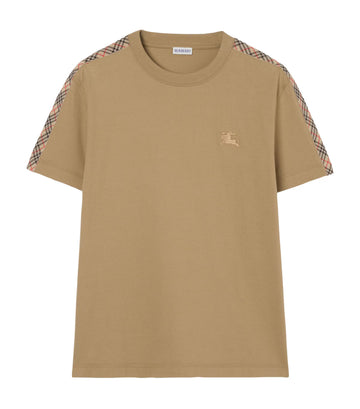 Burberry Check Trim Tee Beige