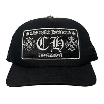 Chrome Hearts CH London Trucker Cap Black White