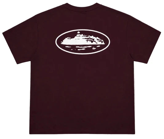 Corteiz Islandpuff Print Tee Burgundy