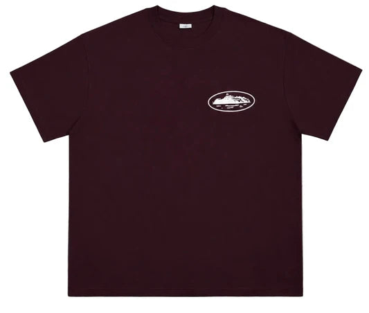 Corteiz Islandpuff Print Tee Burgundy