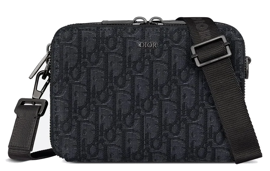 Dior Oblique Jacquard Shoulder Bag Black