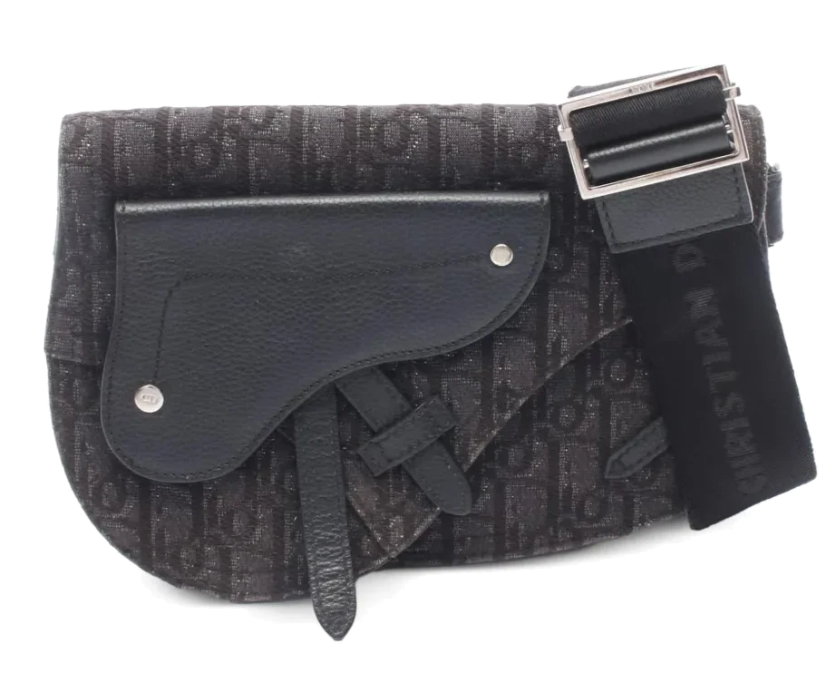 Dior Saddle Bag Oblique Canvas Black