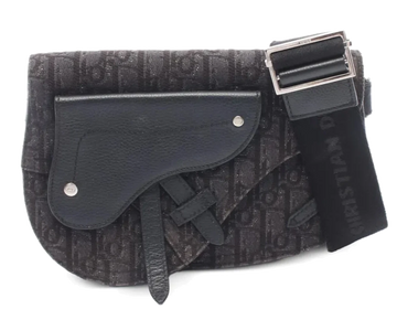 Dior Saddle Bag Oblique Canvas Black