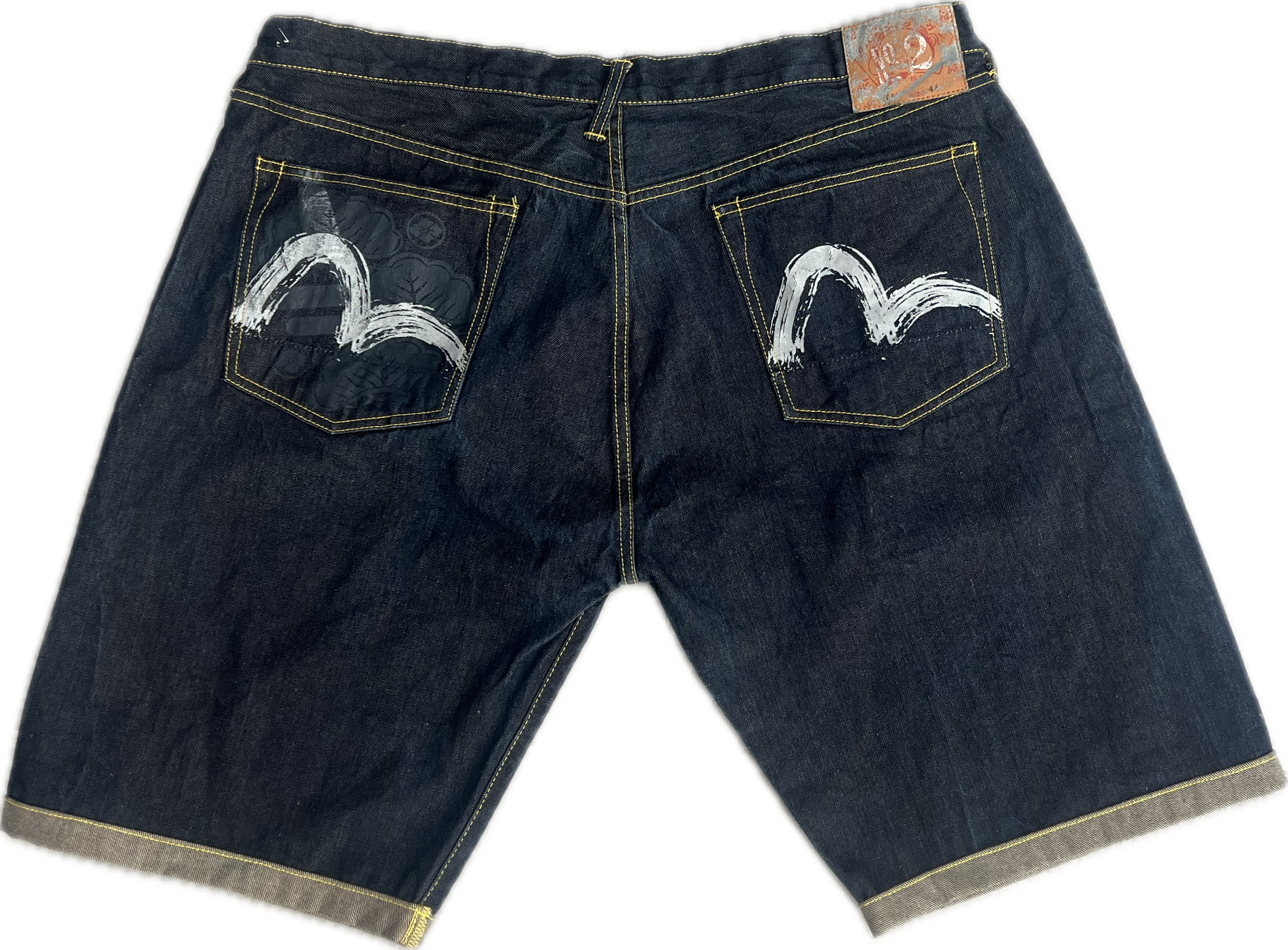 Evisu Big Logo Pocket Flowers Shorts Denim