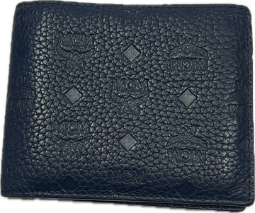 MCM Monogram Bifold Wallet Navy