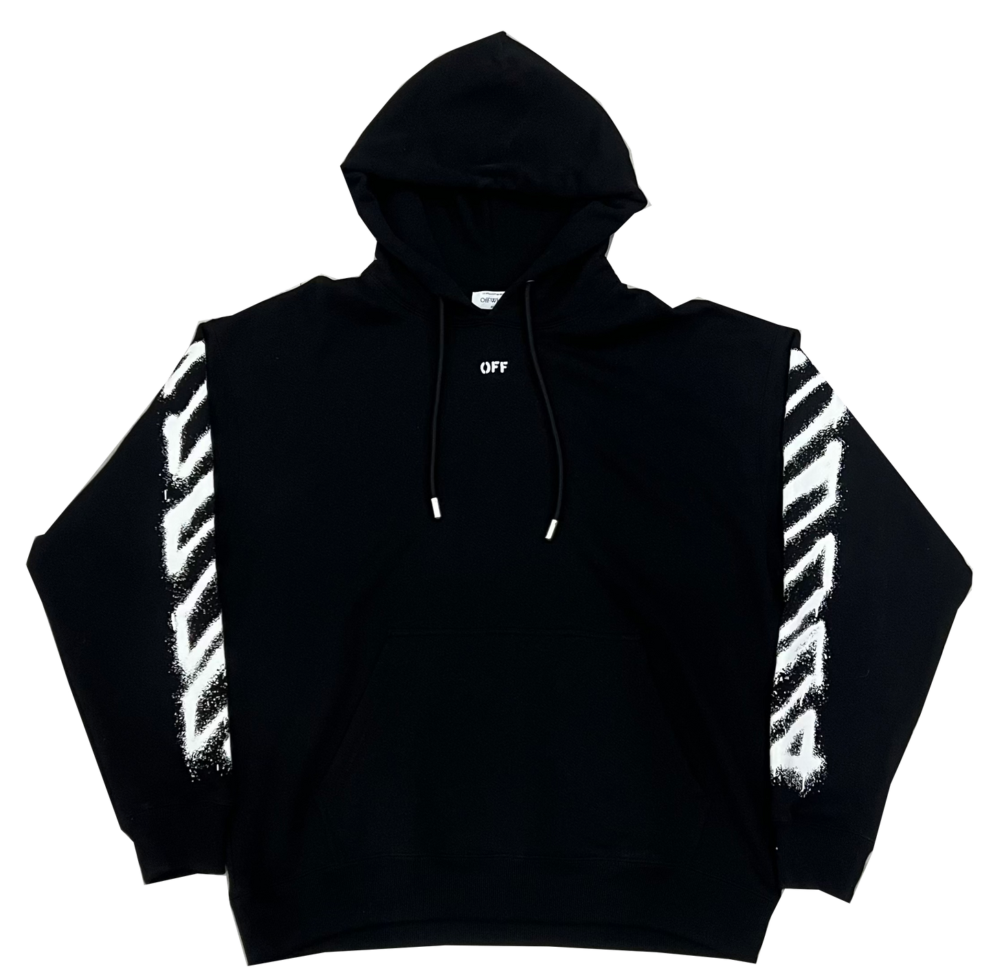 Off White Arrow Spray Hoodie Black
