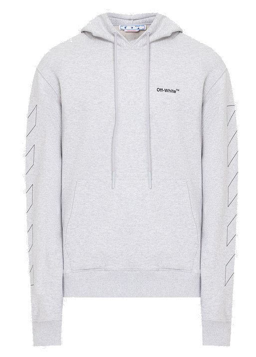 Off White Small Logo Arrow Sleeve Hoodie Grey