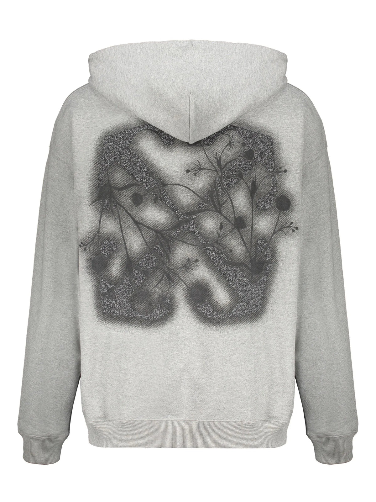 Off White Graphic Print Hoodie Grey