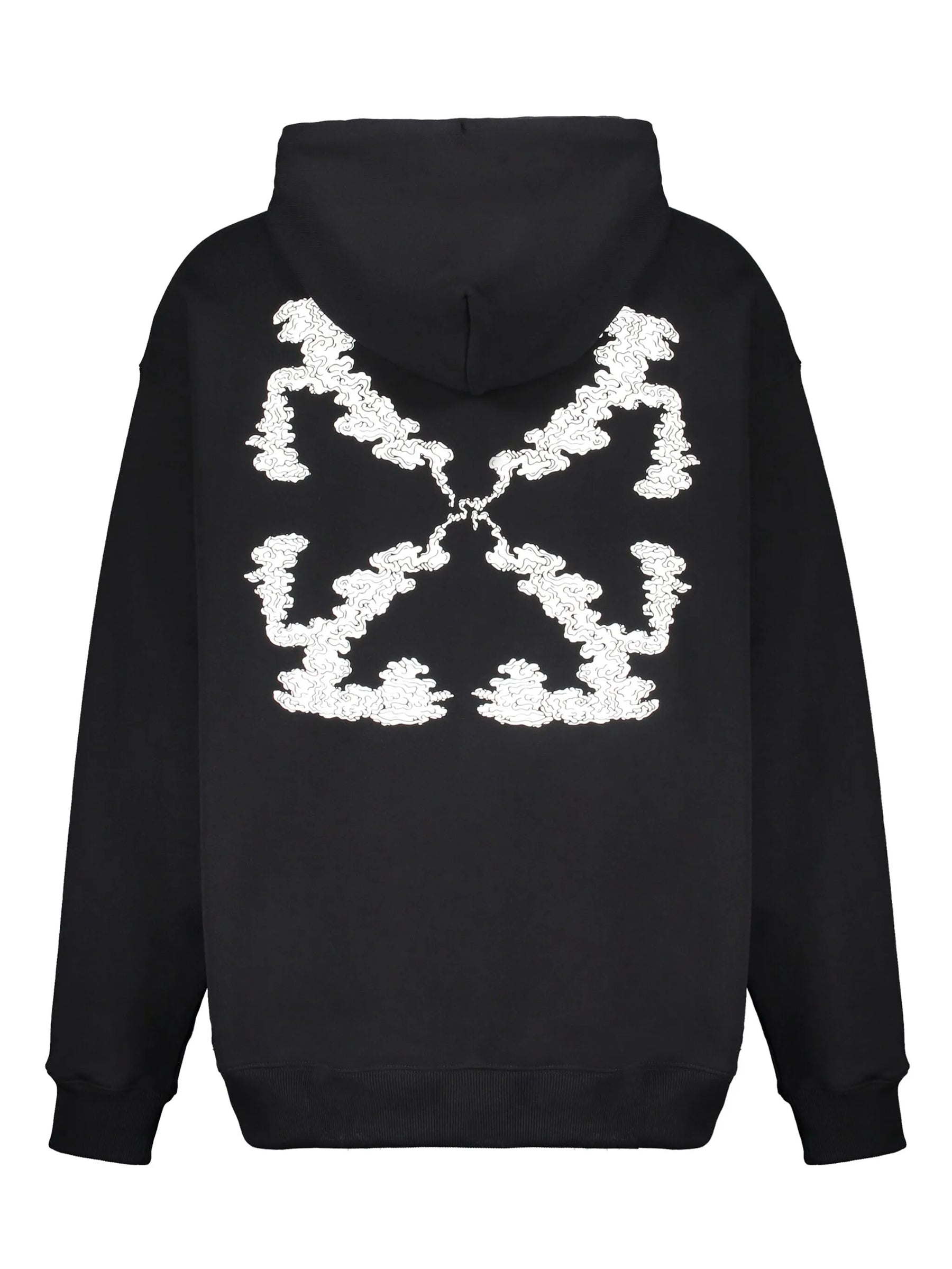 Off-White Arrow Motif Drawstring Hoodie Black