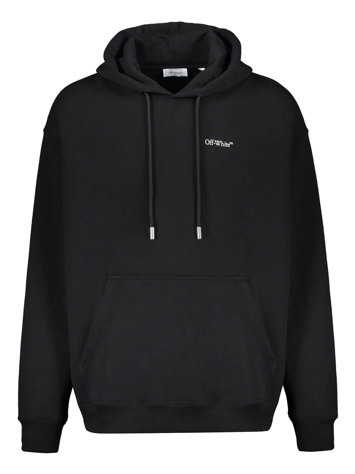 Off-White Arrow Motif Drawstring Hoodie Black