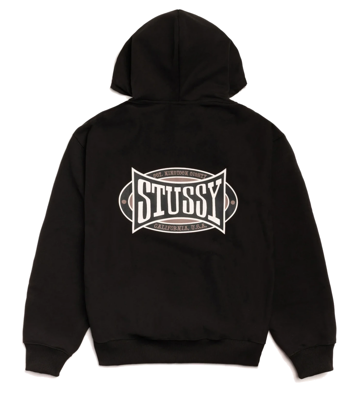 Stussy Champion Oval Zip Hoodie Black