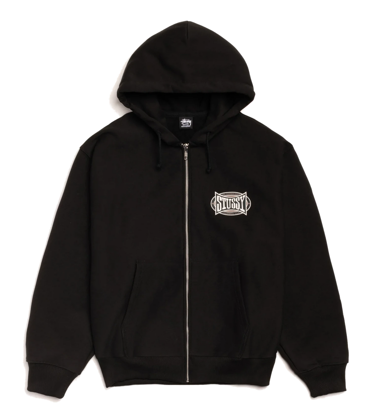 Stussy Champion Oval Zip Hoodie Black