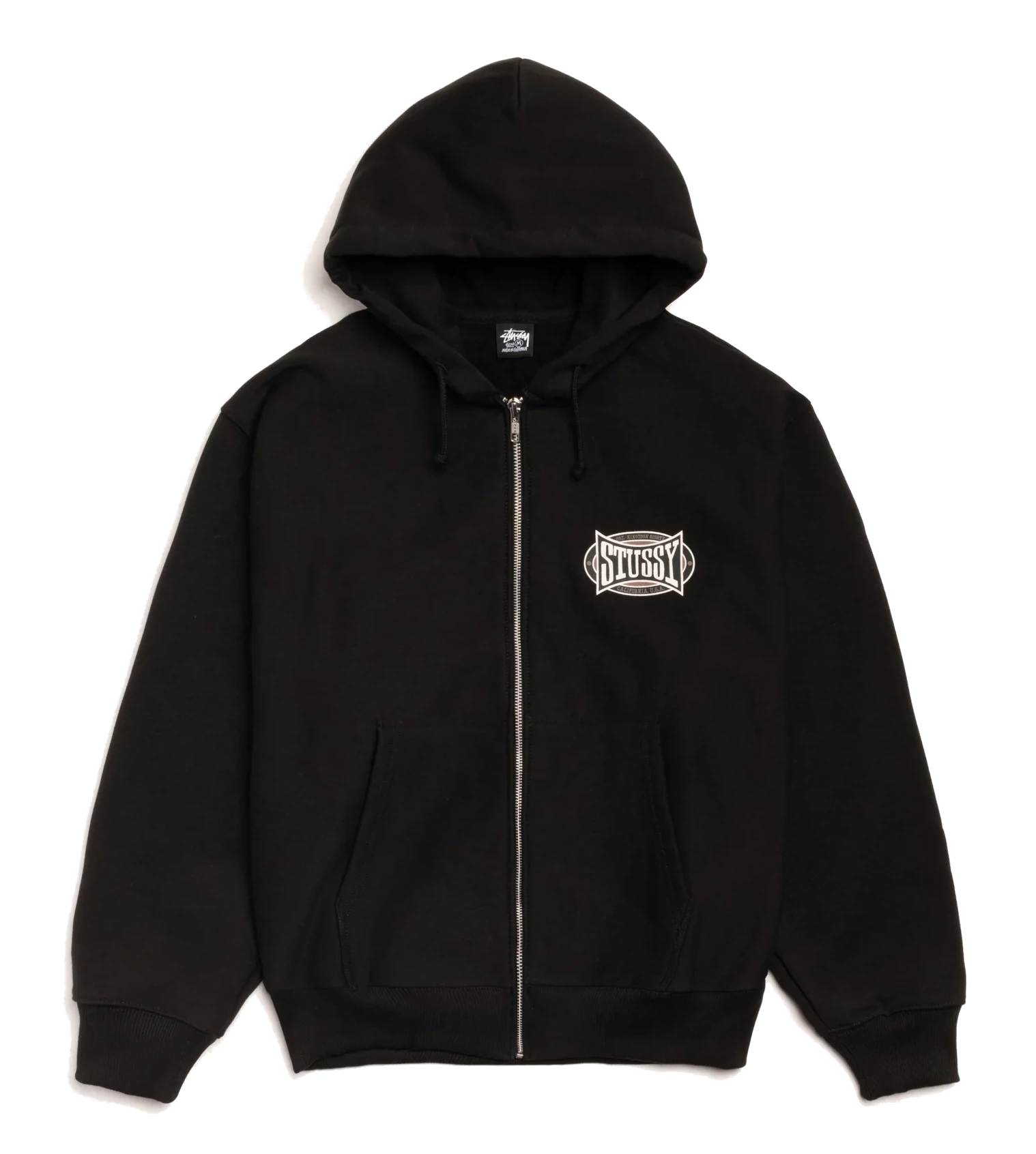 Stussy Champion Oval Zip Hoodie Black