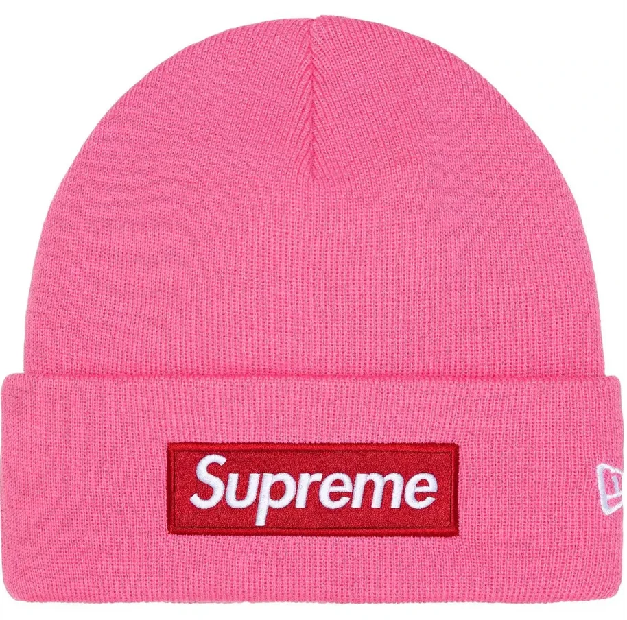 Supreme New Era Box Logo Beanie 'Magenta' FW25