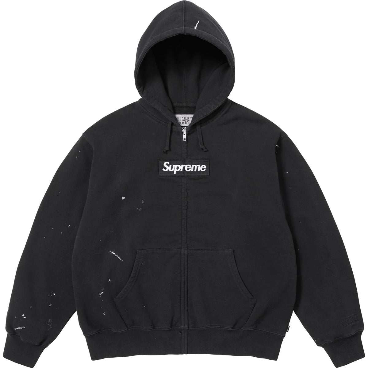 Supreme MM6 Maison Margiela Box Logo Zip Up Hooded Sweatshirt Black