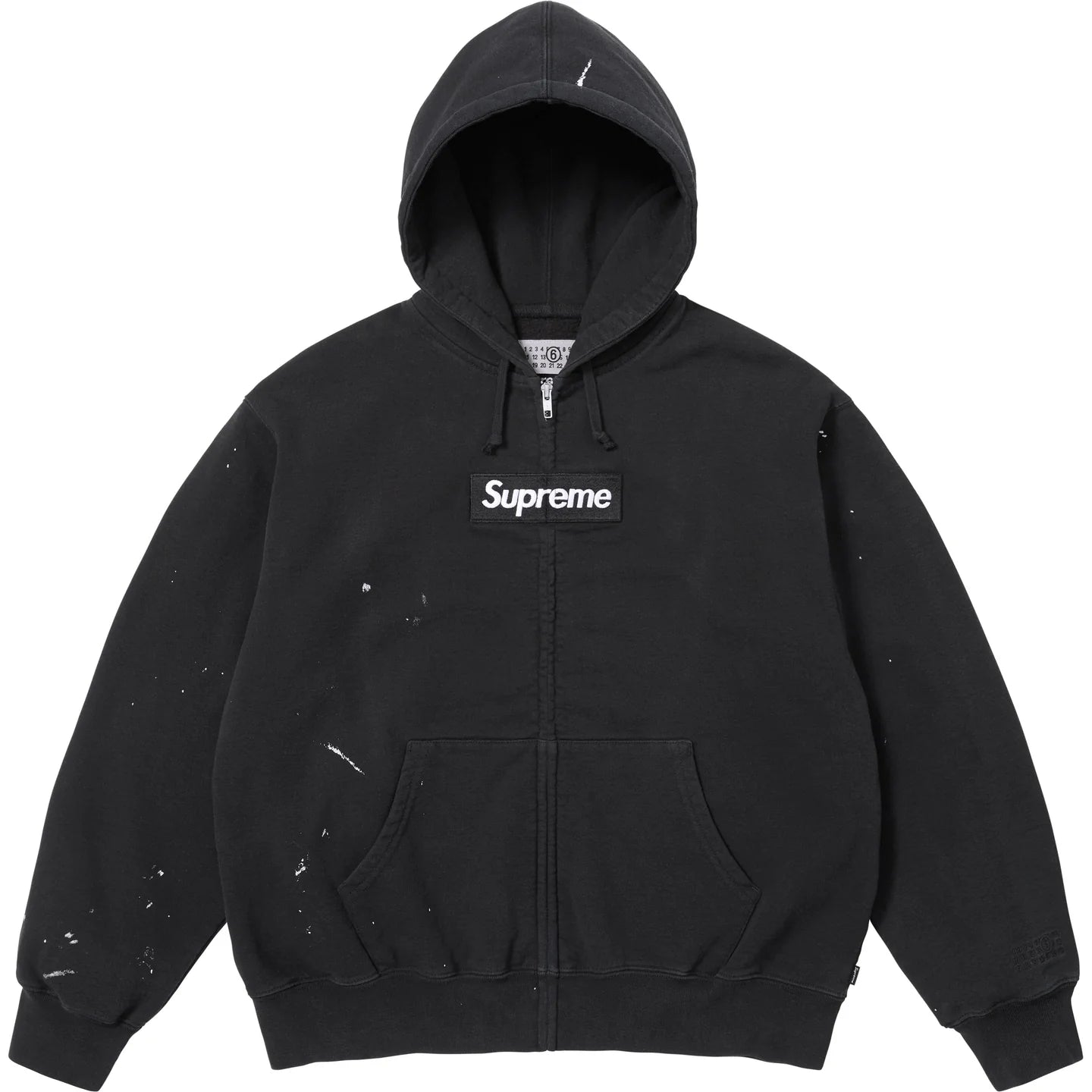 Supreme MM6 Maison Margiela Box Logo Zip Up Hooded Sweatshirt Black